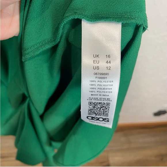 ASOS Long Sleeve Maxi Dress Green Size 12 - Picture 3 of 6